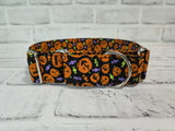 Candy Jack-o-Lantern 1.5" Large Martingale Dog Collar 17"-24"