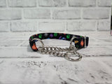 Neon Halloween 3/4" Small Chain Martingale Collar 10"-15"