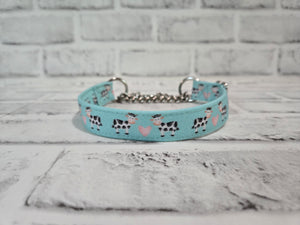 Moo Love 3/4" Small Chain Martingale Collar 10"-15"