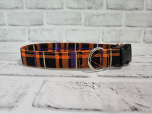 Halloween Plaid 1" Medium Buckle Collar 12"-19"
