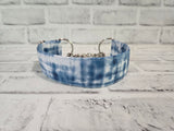 Blue Dye 1.5" Medium Chain Martingale Dog Collar 12"-19"