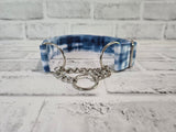 Blue Dye 1.5" Medium Chain Martingale Dog Collar 12"-19"