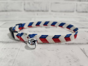 Patriotic Herringbone 3/8" Cat Collar