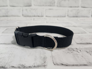 Black 1" Small Nylon Buckle Collar 10"-15"