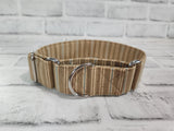 Tan Stripes 1.5" Medium Martingale Collar 12"-19"