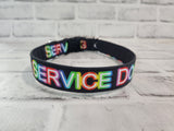 Service Dog 1" Medium Buckle Collar 12"-19"