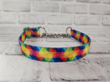 Kaleidoscope 1" Medium Polyester Chain Martingale Collar 12"-19"