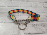 Kaleidoscope 1" Medium Polyester Chain Martingale Collar 12"-19"