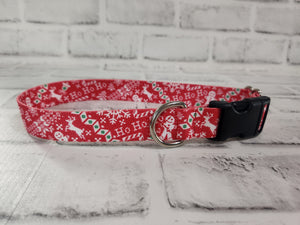 Ho Ho Ho 1" Medium Buckle Collar 12"-19"