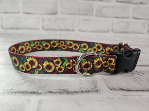 Sunflower 1" Medium Buckle Collar 12"-19"