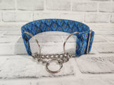 Blue Peacock 2" Large Chain Martingale Collar 17"-24"