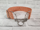 Peach Polka Dot 2" Large Chain Martingale Collar 17"-24"