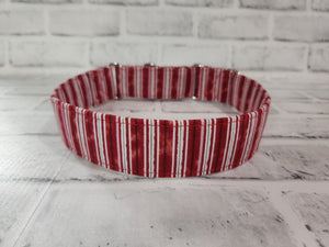 Candy Cane 1.5" Large Martingale Dog Collar 17"-24"