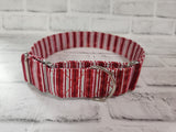 Candy Cane 1.5" Large Martingale Dog Collar 17"-24"