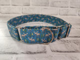 Woodland Moose 1.5" Large Martingale Dog Collar 17"-24"