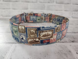 Stamp Collector 2" XL Martingale Dog Collar 17"-28"