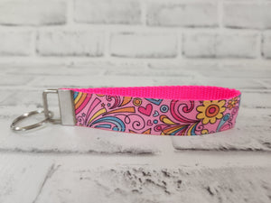 Happy Day Nylon Wristlet Keychain