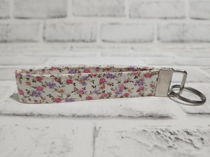 Vintage Floral Fabric Wristlet Keychain