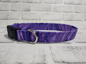 Purple Swirl 1" Medium Buckle Collar 12"-19"