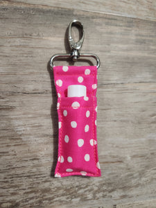 Pink and White Polka Dot Chapstick Holder