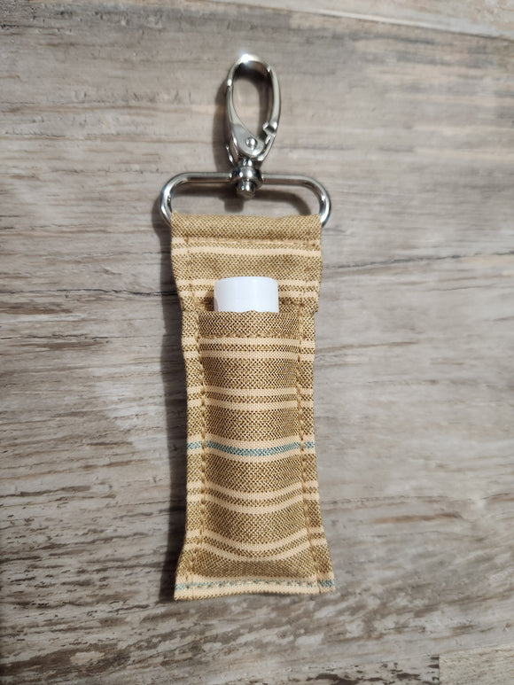 Tan Stripes Chapstick Holder