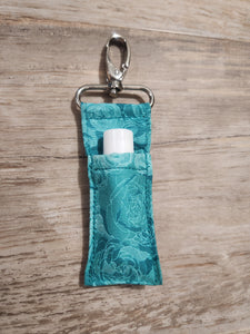 Teal Roses Chapstick Holder