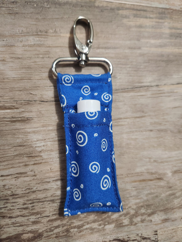 Blue and White Swirl Chapstick Holder