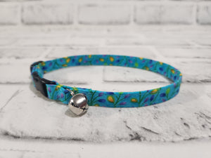 Turquoise Floral 3/8" Cat Collar