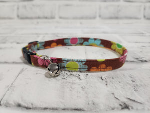 Retro Floral 3/8" Cat Collar