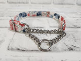 Ditzy Floral 5/8" X-Small Chain Martingale Collar  9"-11"