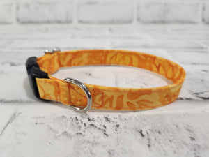 Orange Floral 5/8" X-Small Buckle Collar  7"-11"
