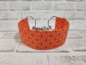 Orange Polka Dot 2" Medium Chain Martingale Collar 12"-19"