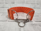 Orange Polka Dot 2" Medium Chain Martingale Collar 12"-19"