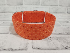 Orange Polka Dot 2" Medium Martingale Collar 12"-19"