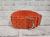 Orange Polka Dot 2" Medium Martingale Collar 12"-19"