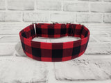 Buffalo Plaid 1.5" Medium Martingale Collar 12"-19"