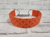 Orange Polka Dot 1.5" Medium Chain Martingale Dog Collar 12"-19"