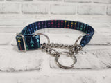 Rainbow Arrows 1" Medium Polyester Chain Martingale Collar 12"-19"