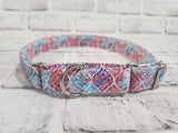 Pretty Pink and Blue 1" Large Martingale Collar 17"-24"
