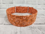 Orange Floral 2" Large Martingale Dog Collar 17"-24"