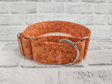 Orange Floral 2" Large Martingale Dog Collar 17"-24"