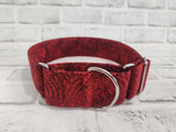 Beautiful Red 2" Large Martingale Dog Collar 17"-24"
