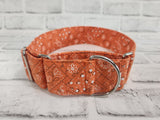 Orange Bandana 2" Large Martingale Dog Collar 17"-24"