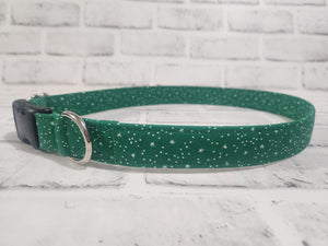 Green Stars 1" XL Buckle Collar 17"-28"