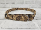 Woodgrain Herringbone 1" XL Martingale Collar 19"-28"