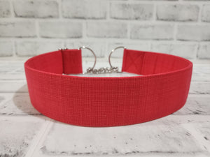 Red 2" XL Chain Martingale Dog Collar 17"-28"