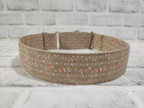 Vintage Floral Stripes 2" XL Martingale Dog Collar 17"-28"