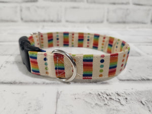 Retro Rainbow 1" Small Buckle Collar 10"-15"