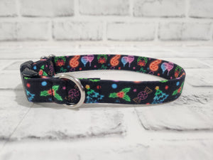 Neon Christmas 3/4" Small Buckle Collar 10"-15"