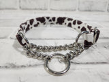 Brown Cow 3/4" Small Chain Martingale Collar 10"-15"